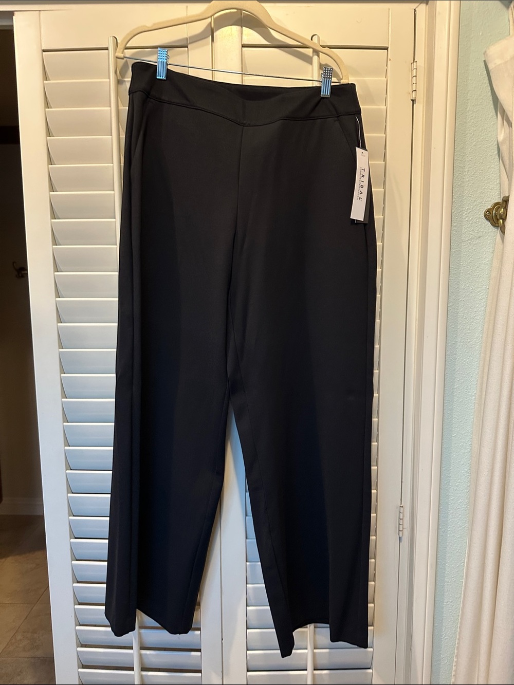 Tribal Black Wide-Leg Pull-On Trousers